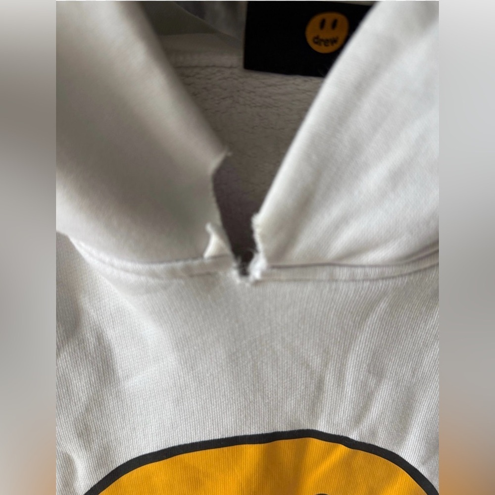 Drew House Smiley Mascot White oversize Hoodie Justin Bieber size XXS/Small - Picture 4 of 7